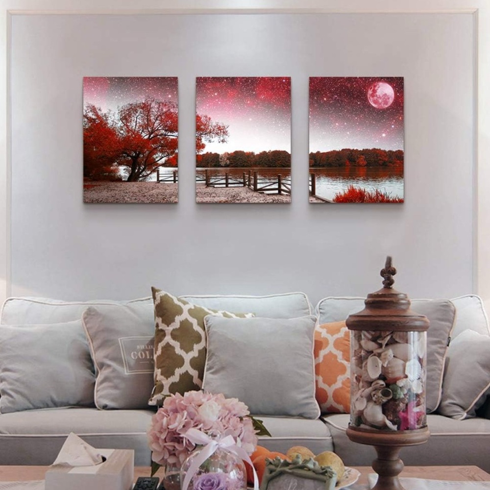 Mountain Landscape Abstract Painting Canvas Wall Art. 
Size 12x16inches*3pcs - Picture 5 of 8